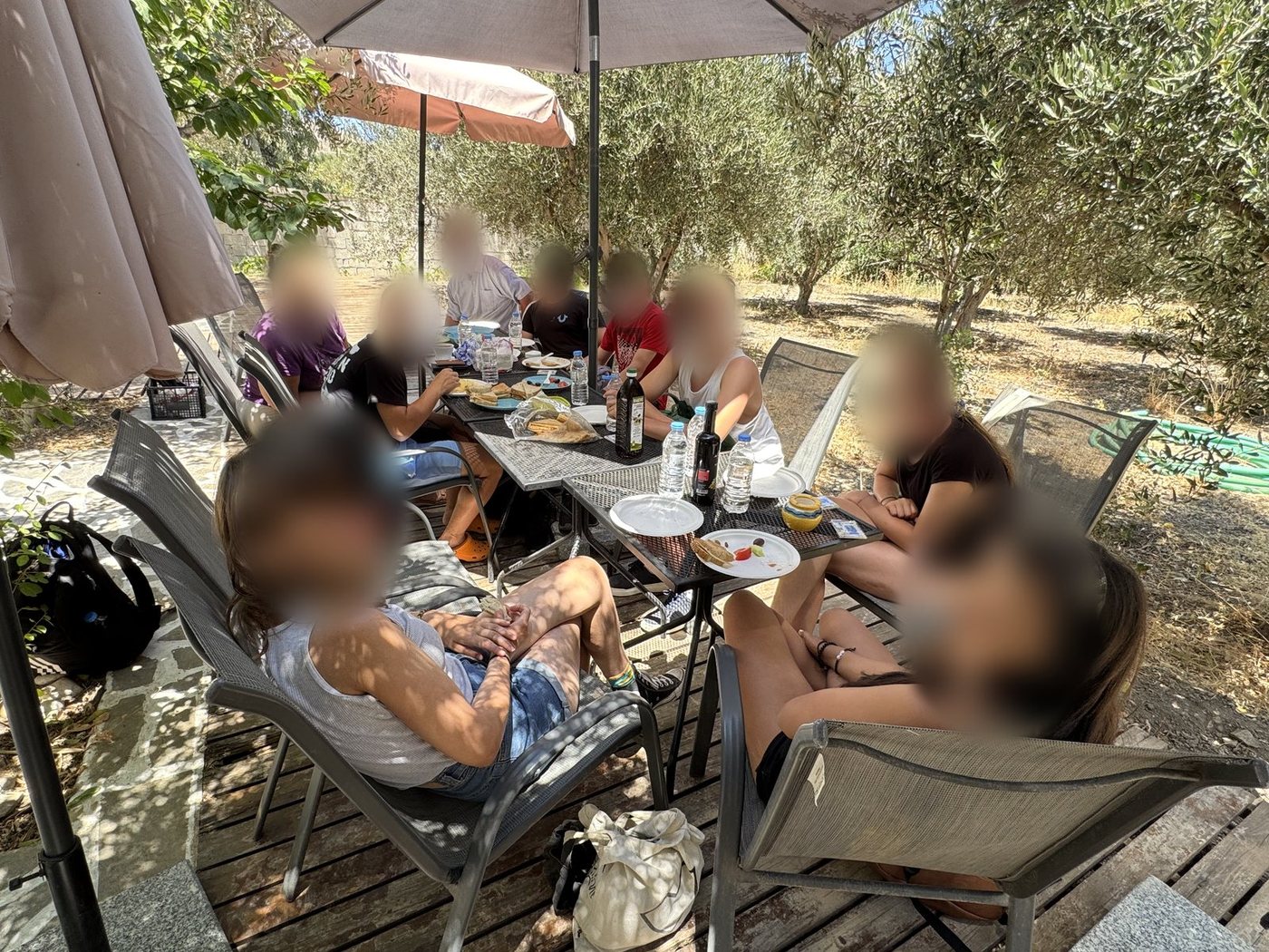 Χαλαρό μεσημεριανό στη σκιά των ελαιόδεντρων, στη Νάξο